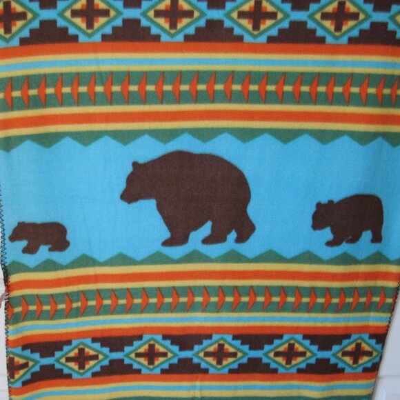 St Labre Indian School Vintage Throw Blanket Bear 100% Polyester Ashland Montana - Picture 3 of 9